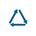 Icon signaling the roofing product is recycling.