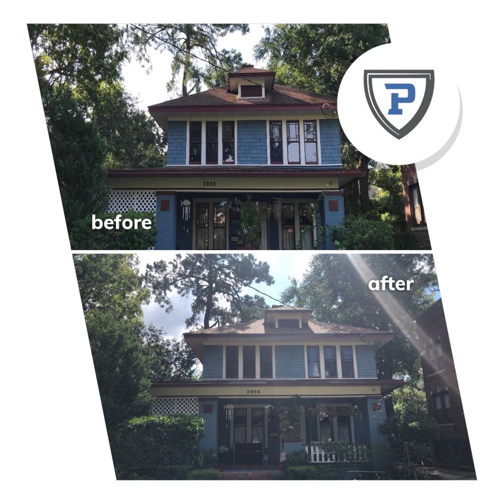 Owens Corning shingle roof replacement with Desert Tan shingles on Riverside FL home