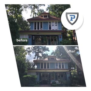 Owens Corning shingle roof replacement with Desert Tan shingles on Riverside FL home