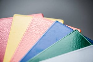 Metal roof color samples showing different coating options for choosing color metal roof
