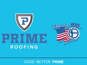 Prime Roofing and FRSA banner celebrating 100 years of roofing at one of the biggest Florida roofing events